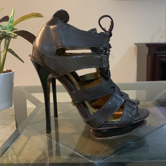 L.A.M.B. Jaco Caged Lace Up Heel Sandals - Picture 5 of 14